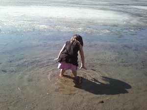 Kate at the lake in March