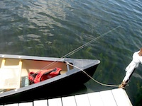 Volunteers in canoe